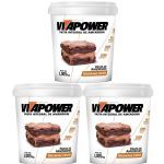Kit 3X Pasta de Amendoim Integral - 1005g Brownie Cream - VitaPower