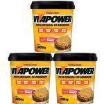 Kit 3X Pasta de Amendoim Integral - 1005g Crocante - VitaPower
