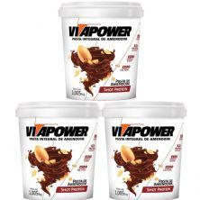 Kit 3X Pasta de Amendoim Integral - 1005g Shot Protein - VitaPower