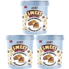 Kit 3X Pasta de Amendoim Sweet - 500g Bombom de Caramelo - Power One