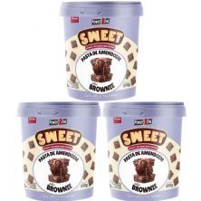 Kit 3X Pasta de Amendoim Sweet - 500g Brownie - Power One