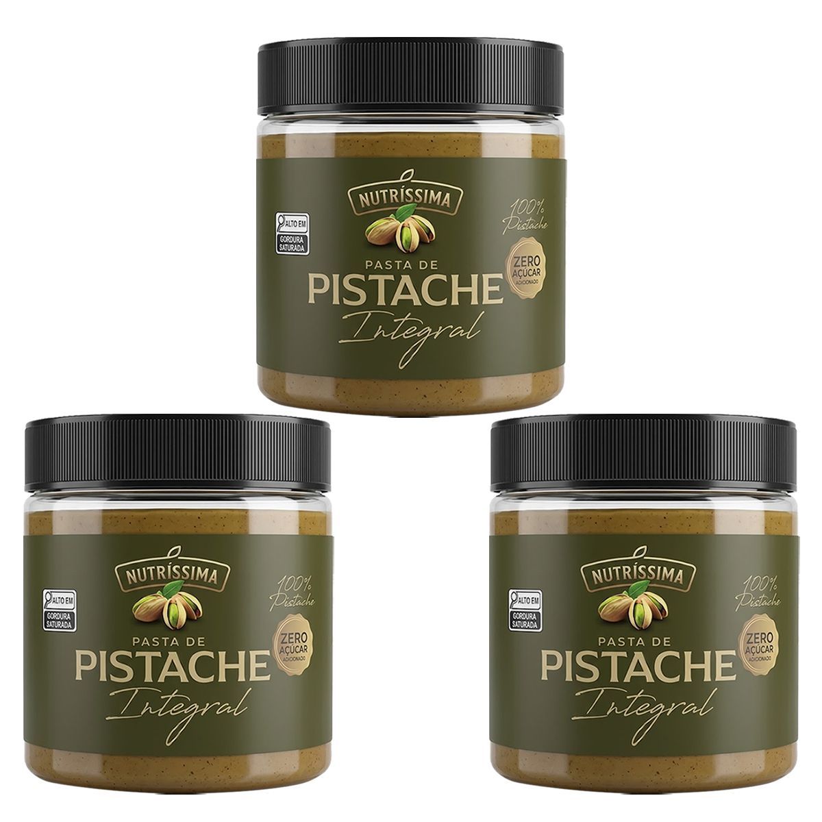 Kit 3X Pasta de Pistache Integral - 450g - Nutr�ssima