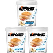 Kit 3X Pasta Integral de Amendoim - 1005g Blank Protein - VitaPower