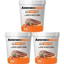 Kit 3X Pasta Integral de Amendoim - 500g Creme de Avel� e Cacau - AmendoMaxi