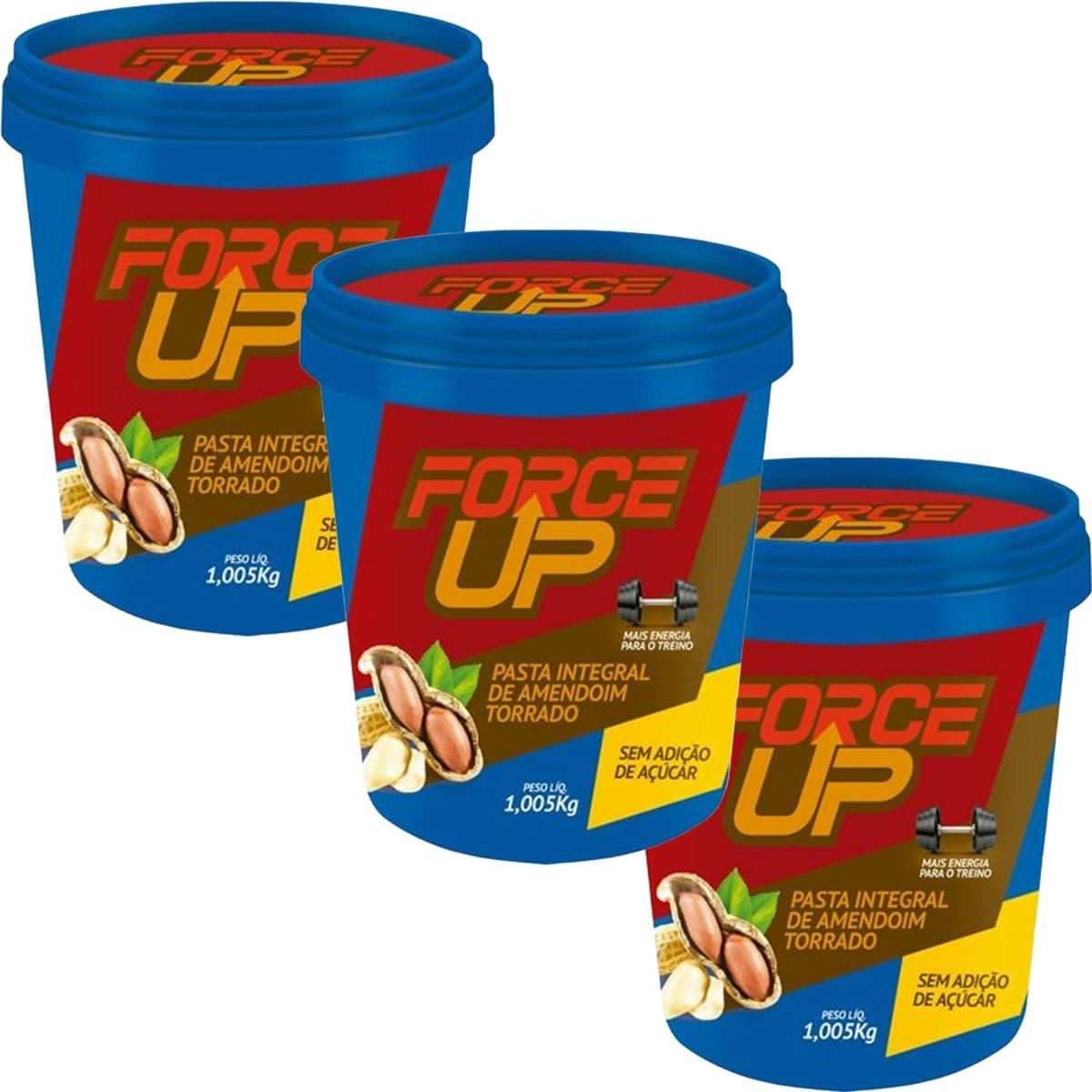 Kit 3X Pasta Integral de Amendoim Tradicional - 1000g - Force Up