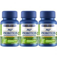 Kit 3X PB2 Probi�ticos - 30 C�psulas - Catarinense Nutri��o