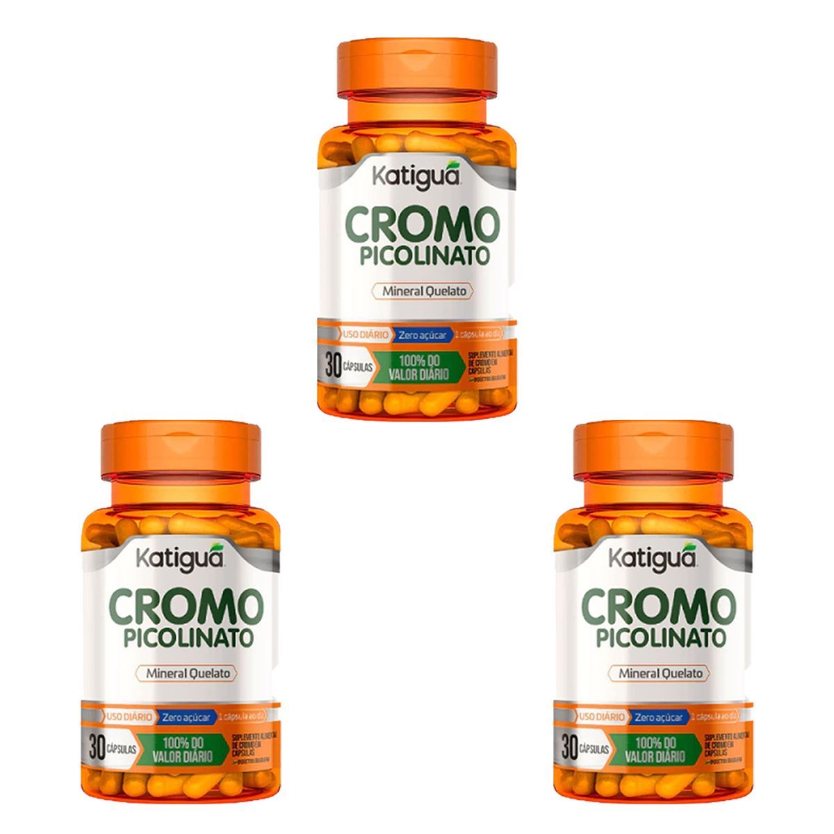 Kit 3X Picolinato de Cromo - 30 C�psulas - Katigu�