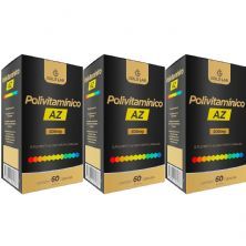 Kit 3X Polivitam�nico AZ - 60 C�psulas - Gold Lab