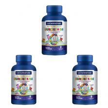 Kit 3X Polivitam�nico Gummies Kids - 30 Gomas Tutti Frutti - Catarinense Nutri��o