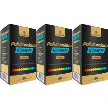 Kit 3X Polivitam�nico Homem - 60 C�psulas - Gold Lab
