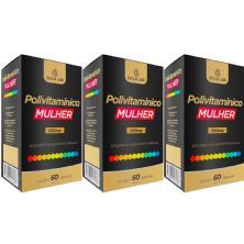 Kit 3X Polivitam�nico Mulher - 60 C�psulas - Gold Lab