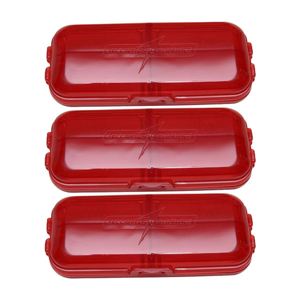 Kit 3X Porta C�psula Vermelho - IntegralM�dica