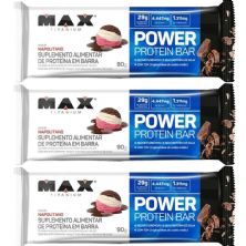 Kit 3X Power Protein Bar - 1 Unidade 90g Napolitano - Max Titanium
