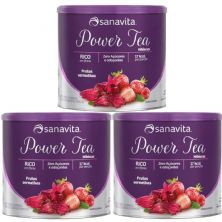 Kit 3X Power Tea - 200g Frutas Vermelhas - Sanavita