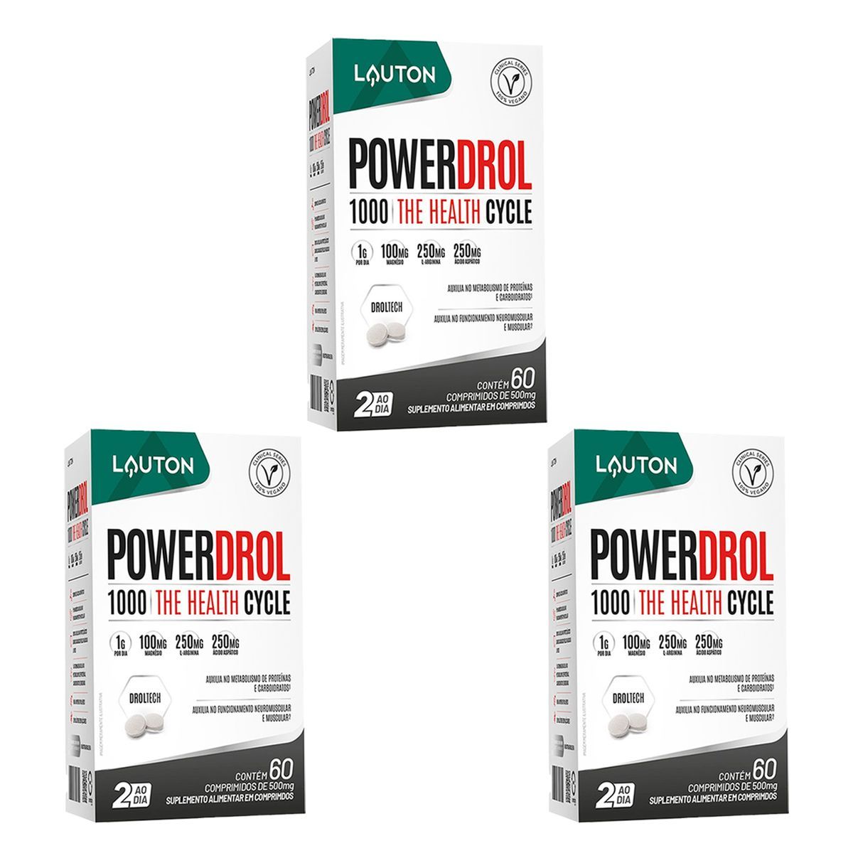Kit 3X Powerdrol - 60 C�psulas - Lauton