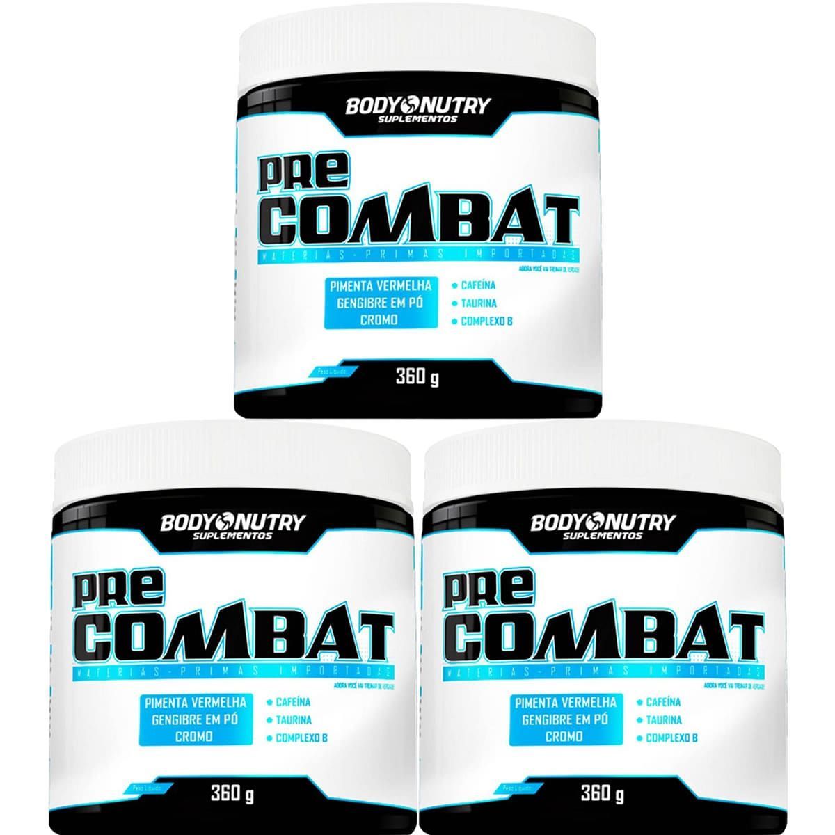 Kit 3X Pre Combat - 360g Ma�� Verde - Body Nutry Suplementos