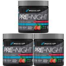Kit 3X Pre-Night Pr� Treino Noturno - 200g Morango - BodyAction