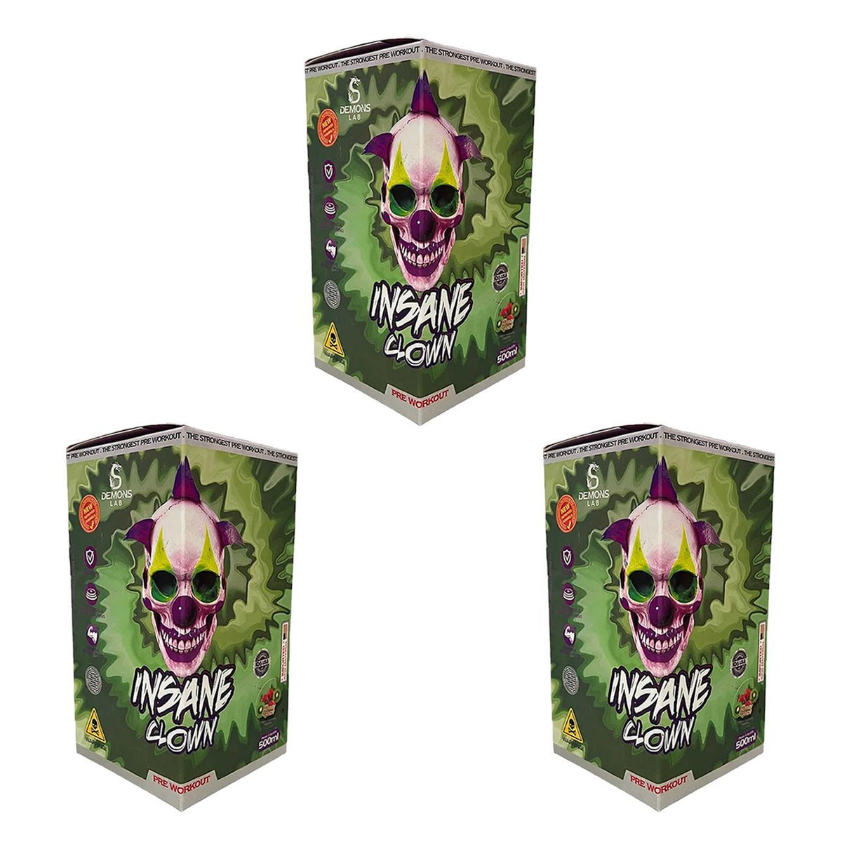 Kit 3X Pr� Treino Insane Clown - 500ml Gummy Candy - Demons Lab