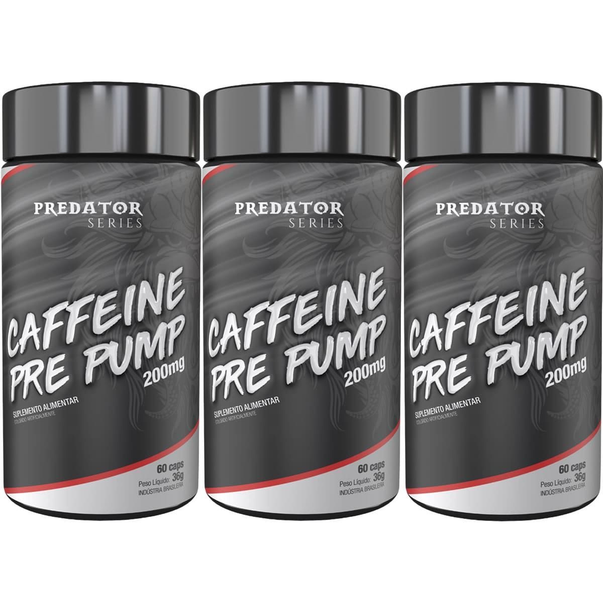 Kit 3X Predator Caffeine Pr� Pump - 60 C�psulas - Nutrata