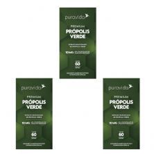 Kit 3X Premium Pr�polis Verde - 60 C�psulas - Puravida