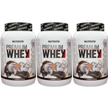 Kit 3X Premium Whey - 900g Cookies & Cream - Nutrata
