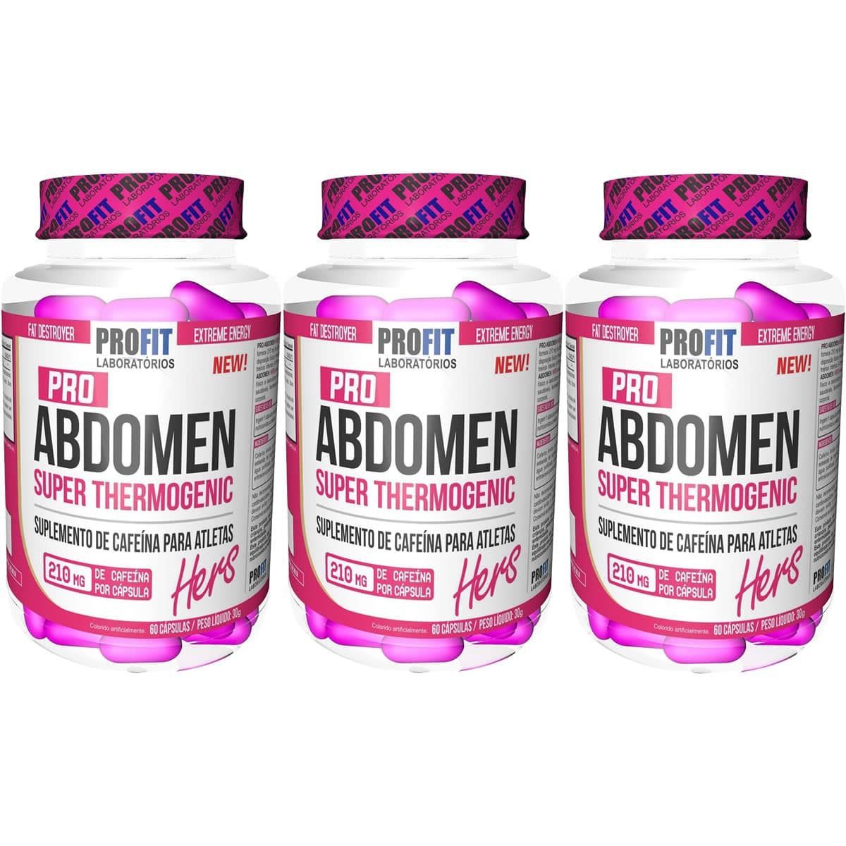 Kit 3X Pro Abdomens Hers - 60 C�psulas - ProFit
