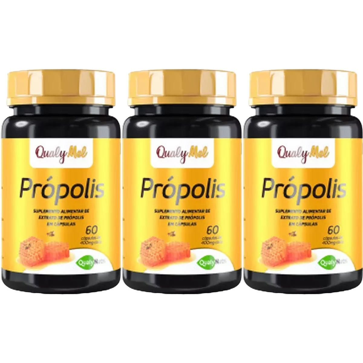 Kit 3X Prop�lis - 60 C�psulas - Qualynutri