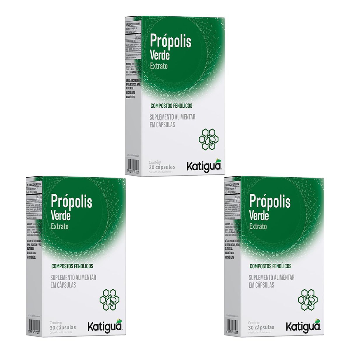 Kit 3X Prop�lis Verde - 30 C�psulas - Katigu�