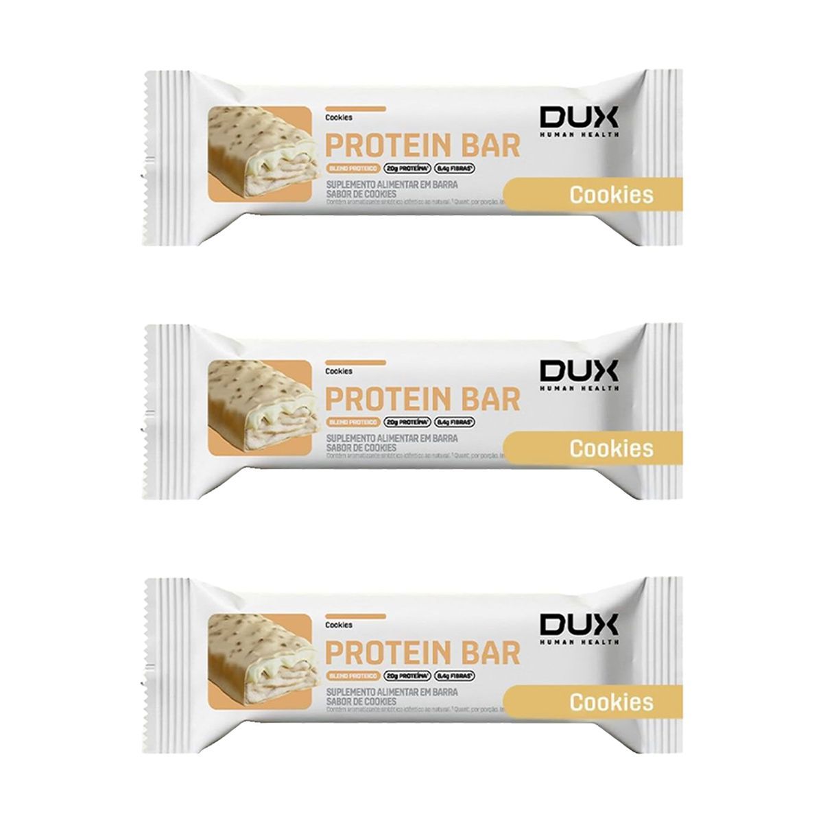 Kit 3X Protein Bar - 1 Unidade 60g Cookies - Dux Human Healt