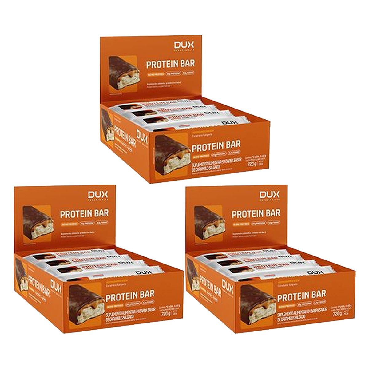 Kit 3X Protein Bar - 12 Unidades 60g Caramelo Salgado - Dux Human Healt