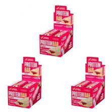 Kit 3X Protein Bar Flash - 10 Unidades 35g Chocolate Branco com Morango - Body Action