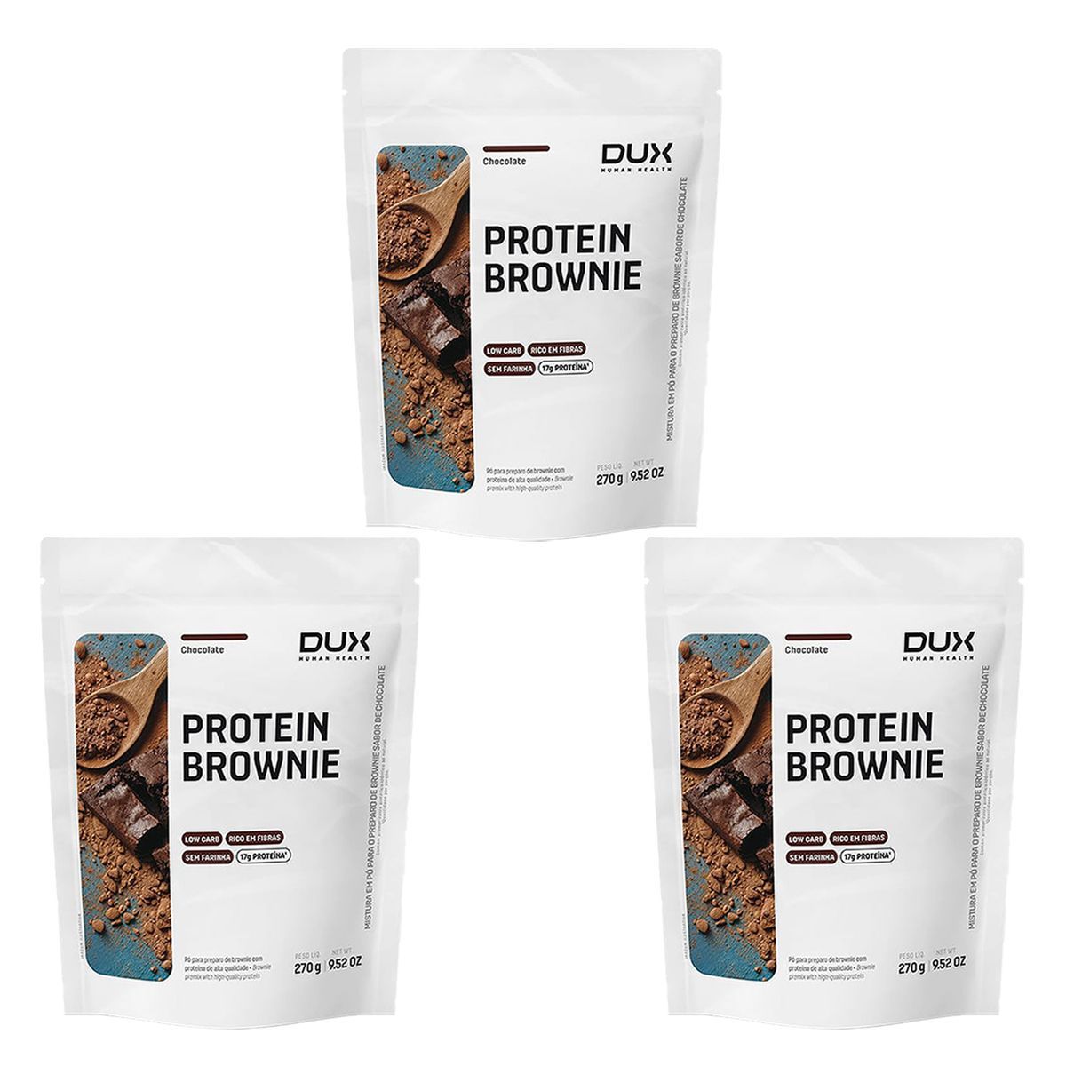 Kit 3X Protein Brownie - 270g - Dux Human Healt