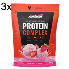 Kit 3X Protein Complex - 1800g Refil Iogurte de Morango - New Millen