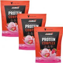 Kit 3X Protein Complex - 900g Refil Iogurte de Morango - New Millen