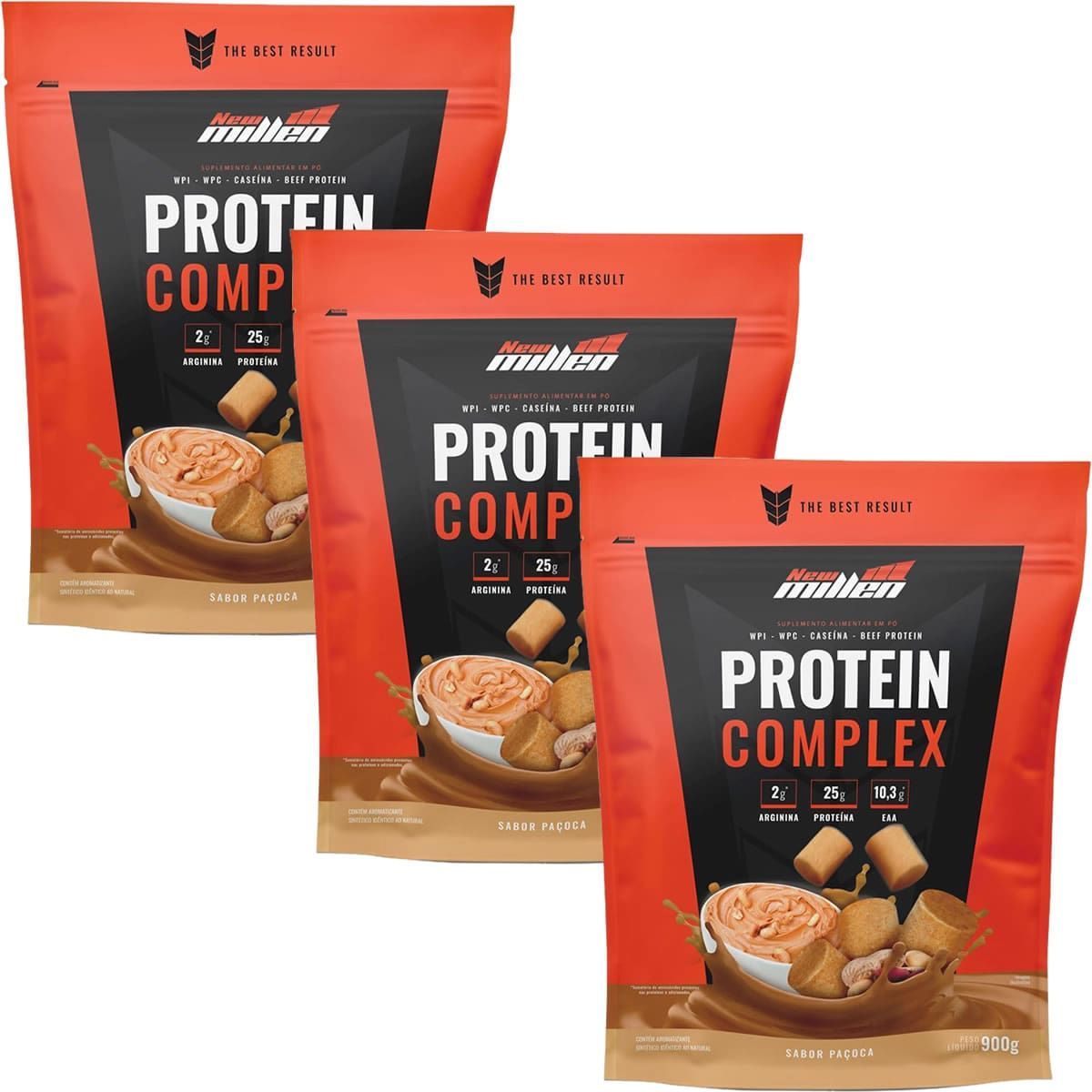 Kit 3X Protein Complex - 900g Refil Pa�oca - New Millen