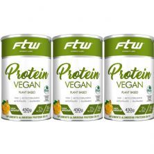Kit 3X Protein Vegan Plant Based - 450g Banana - FTW