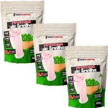 Kit 3X Proteina da Ervilha - 450g Refil Morango - NewNutrition