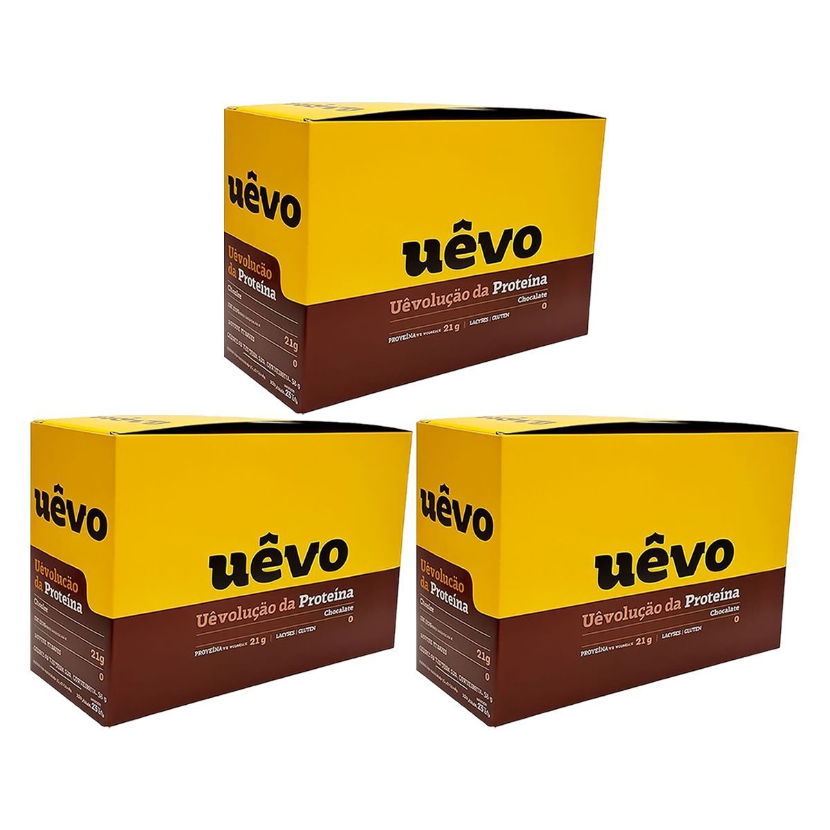 Kit 3X Proteina em P� - 12 Unidades 28g Chocolate - U�vo