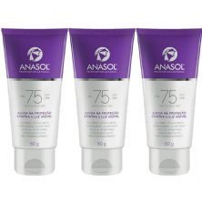 Kit 3X Protetor Solar Facial Toque Seco - 60g FPS 75 - Anasol