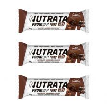 Kit 3X Proto Bar Choco Whey - 1 Unidade de 70g Chocolate com Nibs de Cacau - Nutrata