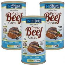 Kit 3X Proto Beef Cacau - 70% Cacao 420g - Nature