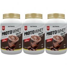 Kit 3X Proto Whey - 900g Chocolate Meio Amargo - Nutrata