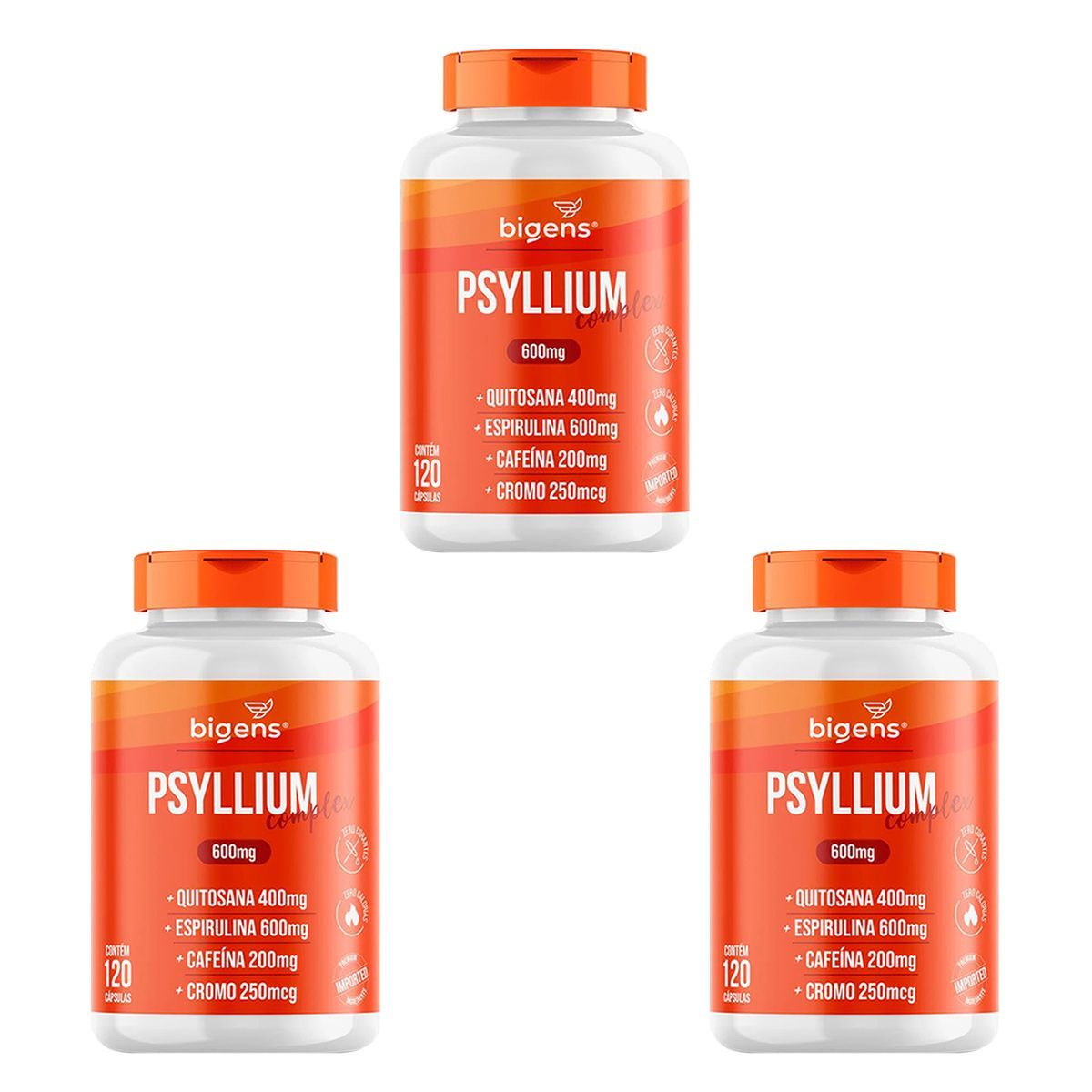Kit 3X Psyllium Complex - 120 C�psulas - Bigens
