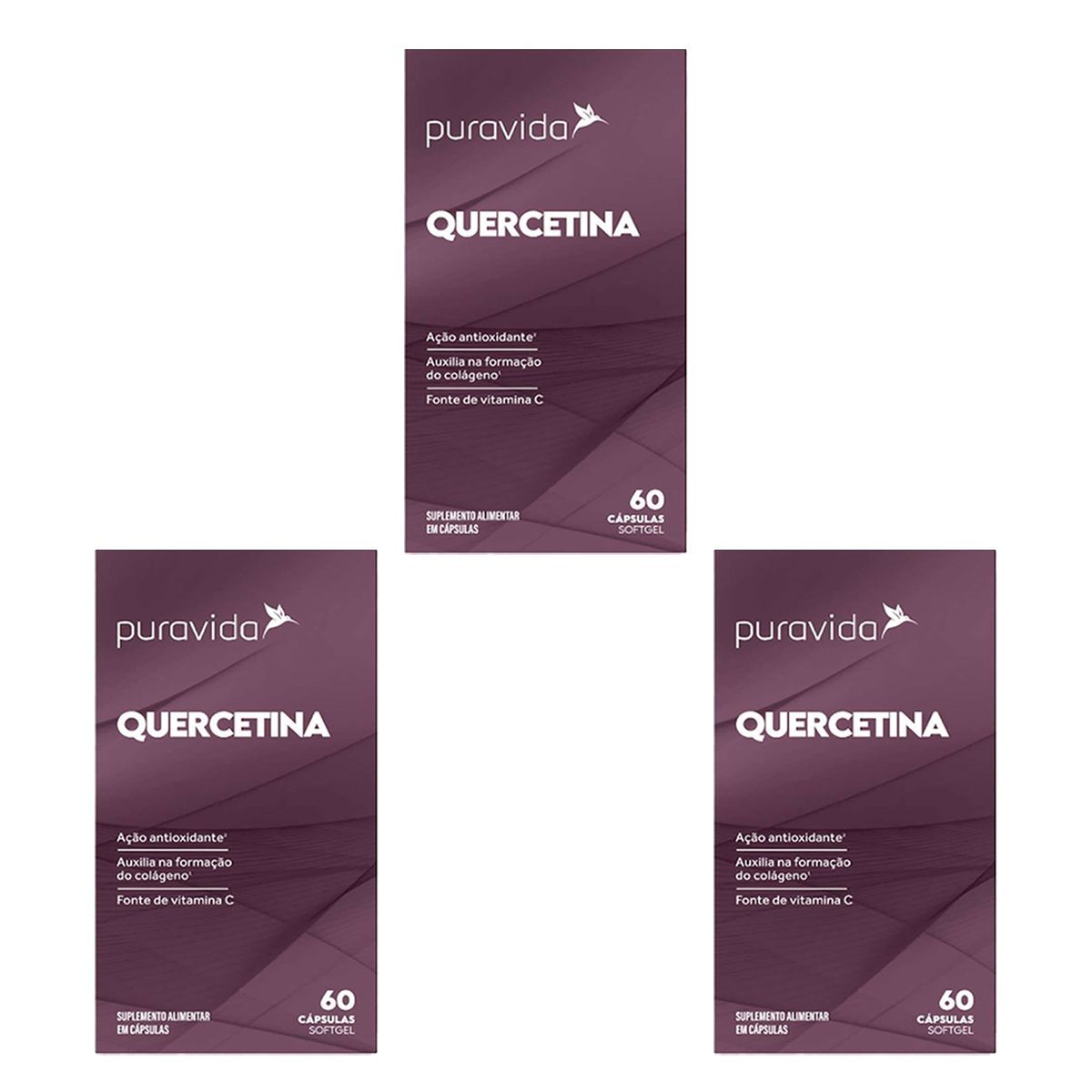 Kit 3X Quercetina - 60 C�psulas - Puravida