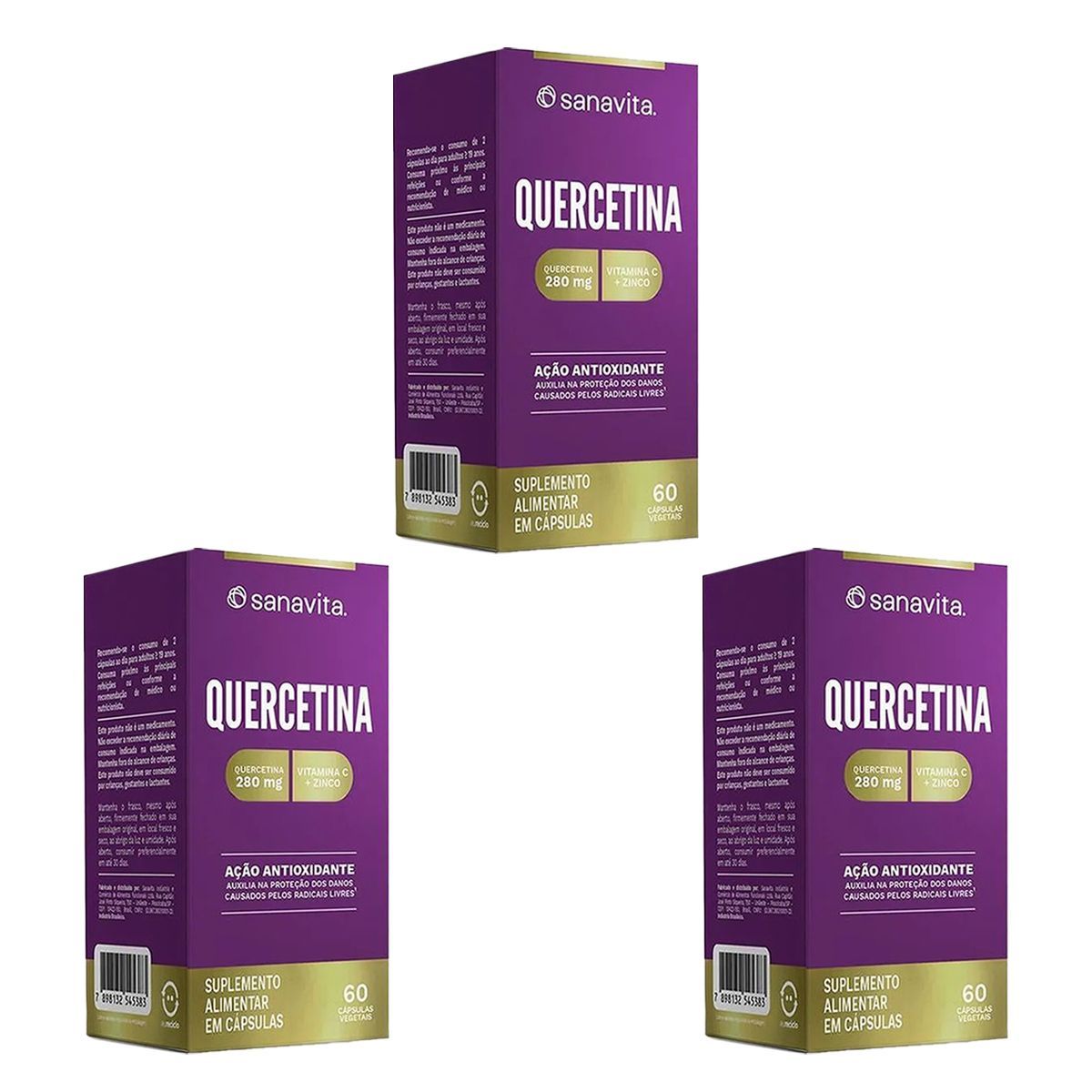 Kit 3X Quercetina - 60 C�psulas - Sanavita
