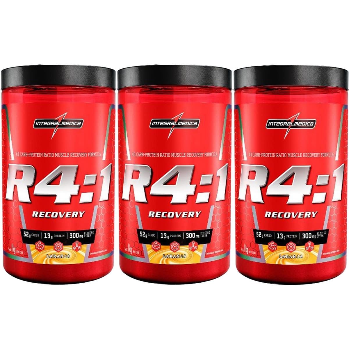Kit 3X R4:1 Recovery Powder - 1000g Laranja - IntegralM�dica