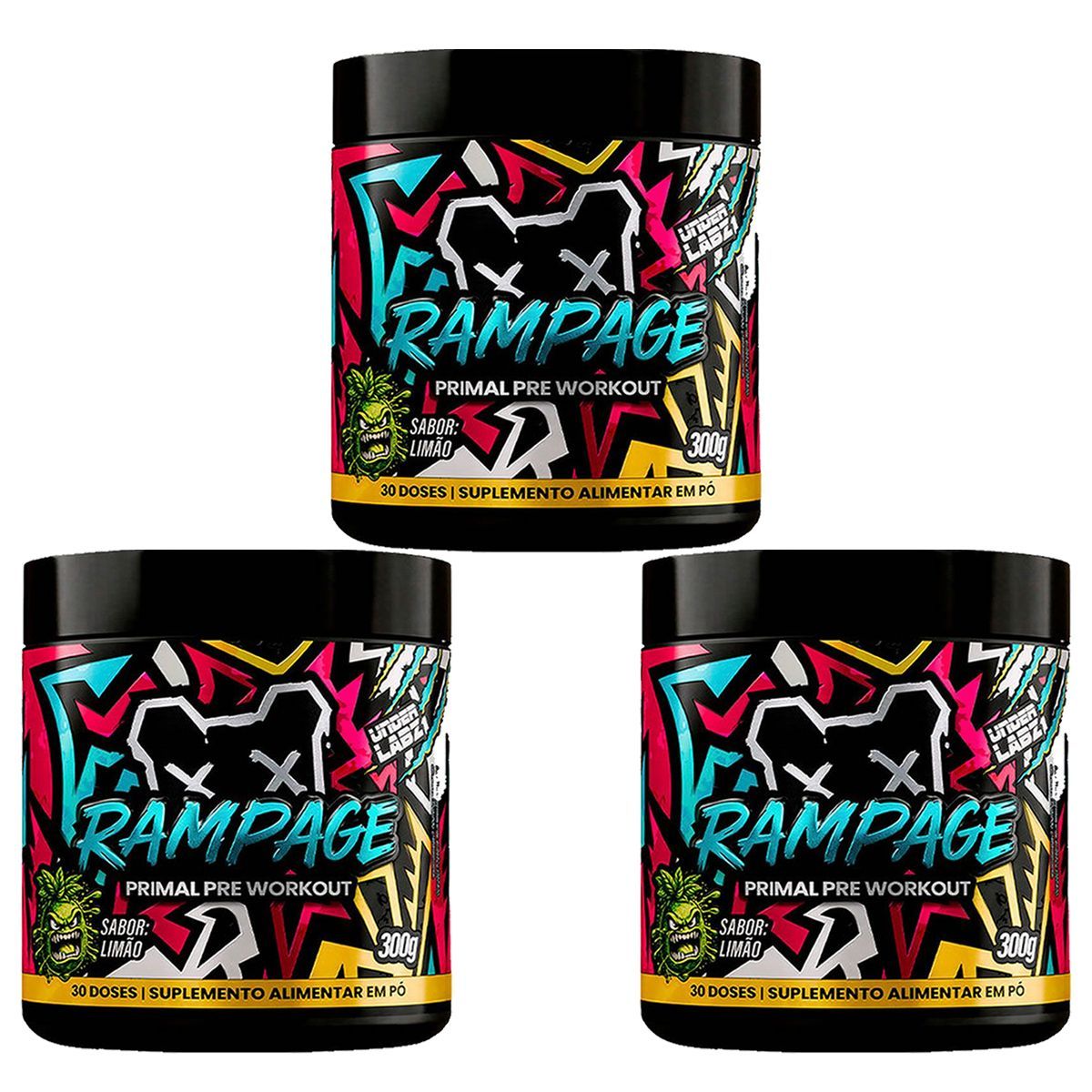 Kit 3X Rampage - 300g Lim�o - Under Labz