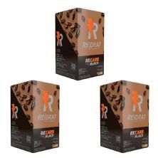Kit 3X Recarb Energy Gel Black Pro Beta - 10 Sach�s 30g Caf� - Reidrat