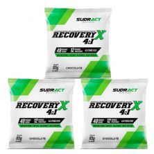 Kit 3X Recovery X 4:1 - 1 Sach� de 65g Chocolate - Sudract Nutrition