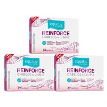 Kit 3X Reinforce Cabelos e Unhas - 30 C�psulas Gel - Equaliv